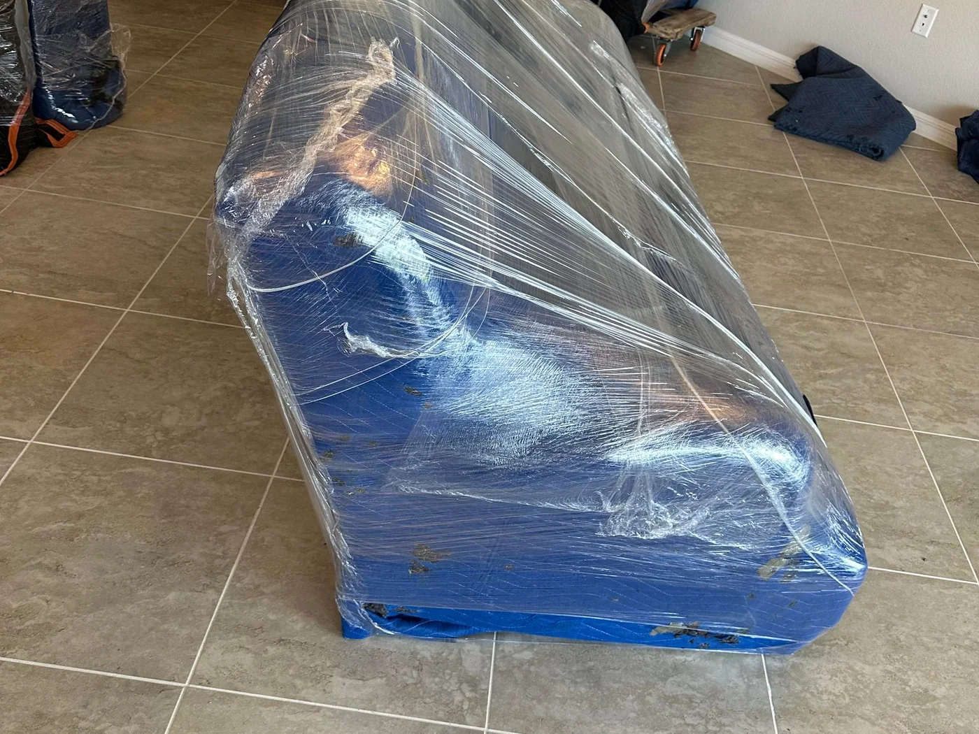 Furniture wrapped and protected before moving