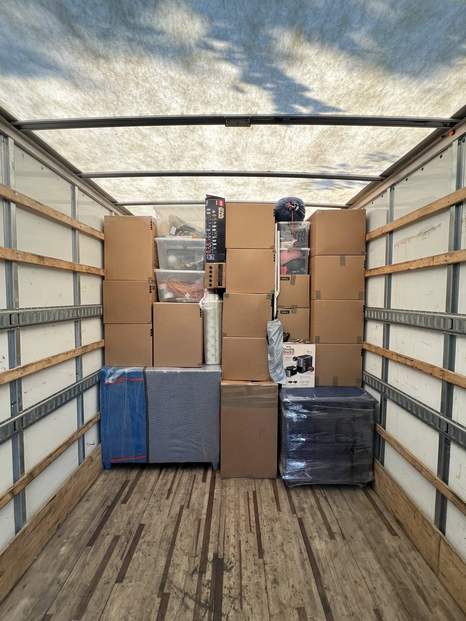 Professionally loaded Hands On Deck moving truck