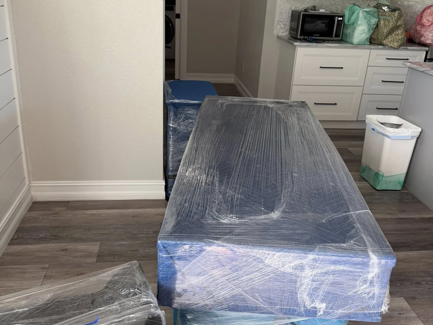Furniture wrapped and protected inside a Southwest Florida home before moving