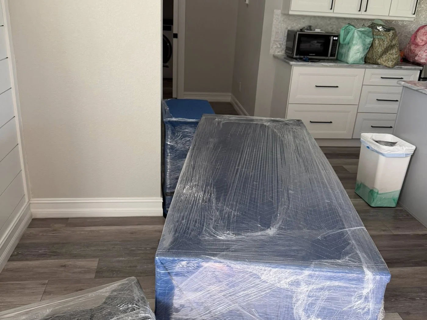 Household item wrapped and protected before moving